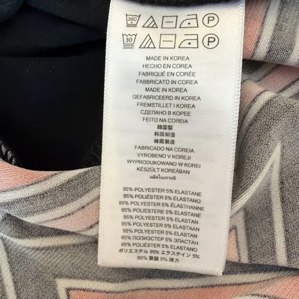 Michael Kors Mid 2010s Geometric Black And Peach Dress Size XS